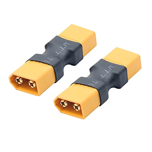 XT60 Male to Male Connector Adapter, Expansion Connector, Plug and Play | XT60 Connector No Wire Adapter, Gold Plated Plug, for RC Lipo Battery Drone Toy Car etc - 2Pcs - style: 2Pcs - XT60 Male tu Male Plug