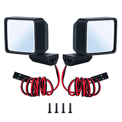 RC Car 1/6th Rear View Side Mirror Kit with LED Light for Axial SCX6 1/6 RC Crawler Car Upgrades