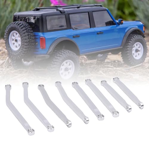 High Clearance Chassis Links Set, Aluminum Alloy RC Crawler Chassis Steering Links Set with Polished Finish, Linkage Upgrade Part for 1/10 RC Crawler Trail Rock Use
