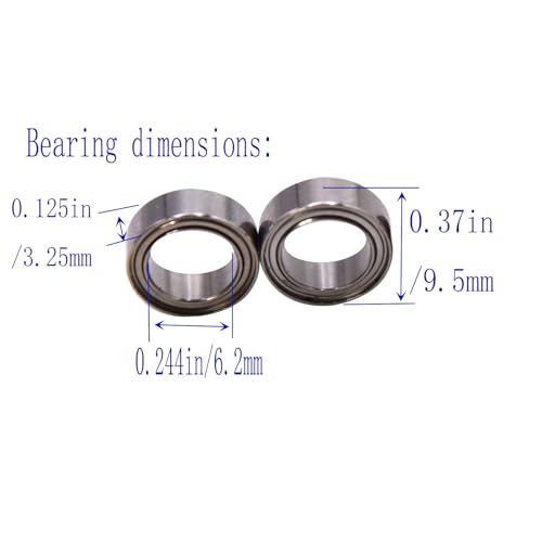 Blomiky R168Z 8 Pack Wheel Ball Bearings Spare Parts Suitable for Hyper Go 1/16 1/14 Scale H16PL H14BM 14210 14211 RC Trucks/ 14210 Bearing