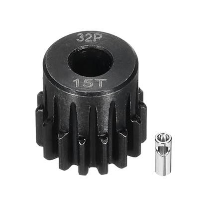 32P Steel Pinion Gear Set 15T for 5mm Shaft Hardened Steel Pinion Gear with Shaft Coupler Connector for RC Motor - style: 15T