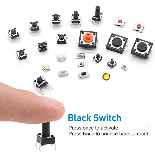 240 Pcs 24 Value Micro Momentary Tactile Switch Assortment Kit | Push Button Switch Set - style: 240 Pcs 24 Value