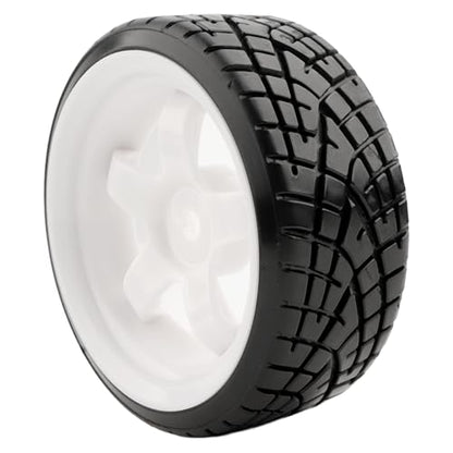 1/10 Scale Hard Plastic RC Drift Tires - 12mm Hex Hub On-Road Touring Racing Wheels Set for HSP Tamiya HPI Kyosho Redcat ExceedRC WLtoys Bald Slick Tire