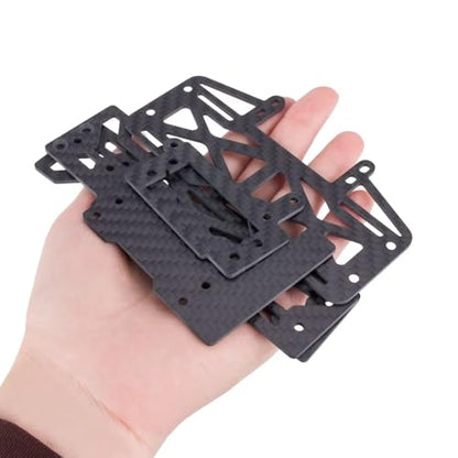 RC Car Parts Compatible with Vanquish for Phoenix Ultra Pro Fordyce 1/10 RC Crawler Parts Light Carbon Fiber Pattern Battery Tray Servo Mount ESC Kit