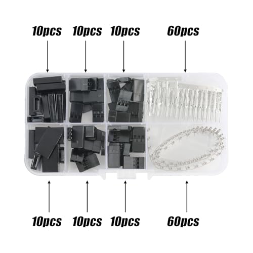 20Sets 3 Pin Servo Connector Kit, Male Female Crimp Cable Wire | Compatible with Futaba, JR, Hitec, and Spektrum RC systems. Ideal for RC cars, airplanes, and electronic DIY projects.