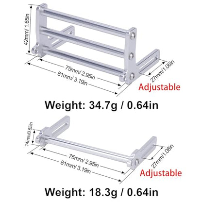 TRX4 Bumper, Adjustable 1/10 Bumper, Aluminum Front Rear Bumpers Bull Bars for 1/10 RC Crawler Axial SCX10 TRX4 LCG Chassis FJ40 Dodge Power Wagon Body (Silver)