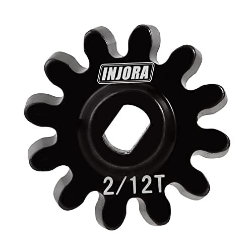 INJORA Overdrive Differential Axle Steel Gears 2/12T Steel Worm Gears Upgrade Parts for AX24 SCX24 C10 JLU Gladiator Bronco Deadbolt Axial 1/24 RC Crawler Car - size: 12T