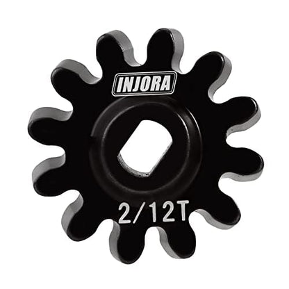 INJORA Overdrive Differential Axle Steel Gears 2/12T Steel Worm Gears Upgrade Parts for AX24 SCX24 C10 JLU Gladiator Bronco Deadbolt Axial 1/24 RC Crawler Car - size: 12T
