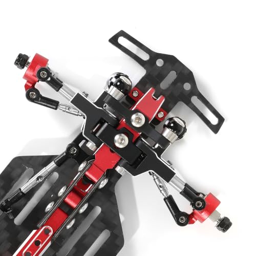 RC Car Frame, 1/24 1/28 TG Super Assembled Mini Rear Drive RWD Drift Racing Car Frame Body Kit with Tools DIY Parts (Red) - color: C.red