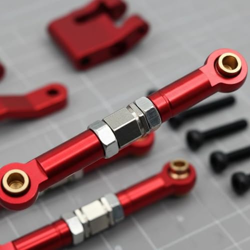Vehicle Steering Rod Rc Steering Rod Tie Rod Turnbuckle Link Aluminum Metal Adjustable Design Improved Handling Control Suitable for 1 18 18208 Model Rc Practice Driving Backyard Runs, Silver - color: Silver