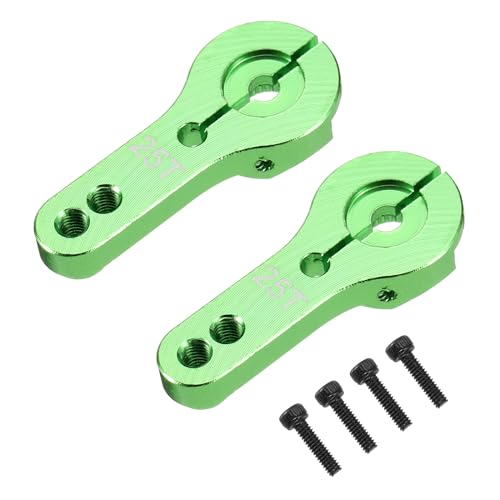 MECCANIXITY Aluminum Alloy 25T Steering Servo Arm Horn Green for DIY RC Car/Boat/Airplane Boat Accessories 2 Pcs - color: Green