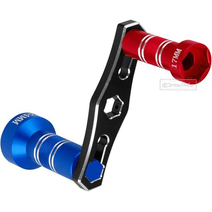 RC Interchangeable 17mm & 24mm Upgrades Part for 1/6 1/8 1/10 Scale RC Car Trucks Crawler Buggy,Spanner Repair Tool,Navy Blue w/Red - color: Navy Blue W/Red(1set)