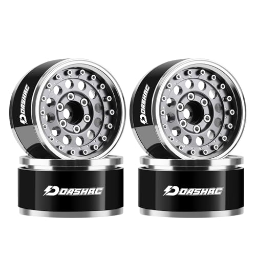 RC 1.9" Beadlock Wheels with Adjustable Offset for TRX4 SCX10 | Aluminum Alloy, Adjustable Negative Offset, 12mm Hex, Fits GEN7 GEN8 VS4-10 RC4WD & D90 1/10 RC Crawlers - color: Space Grey