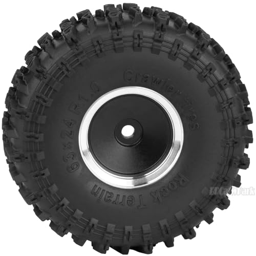 RC 1.0" Wheels and Tires for 1/18 TRX4M,1/24 SCX24 RC Crawler Car,RC Off Road Buggy Rally Truck Wheel and Tires,1.0 Alloy Wheel Rims & Rubber Tires,w/Foam Inserts,7mm Hex Rim,4PCS-(B) - style: 1.0 - (B-Jc Tires)