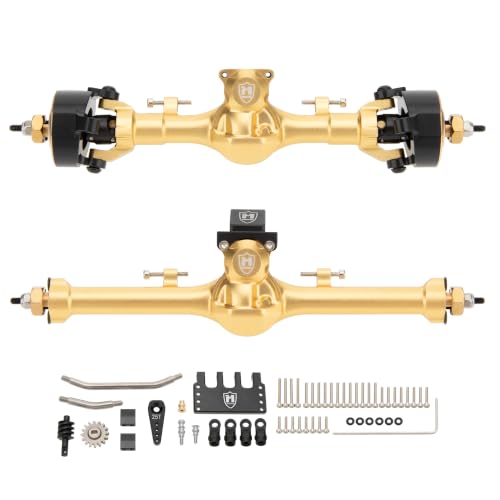 MEUS RACING SCX24 Metal V3 Isokinetic Axles +9MM with 3-Section CVD for Axial 1/24 SCX24 - color: Gold