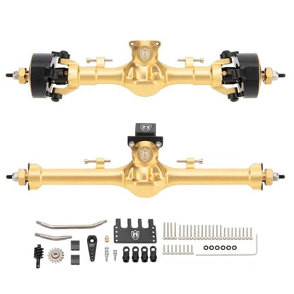 MEUS RACING SCX24 Metal V3 Isokinetic Axles +9MM with 3-Section CVD for Axial 1/24 SCX24 - color: Gold