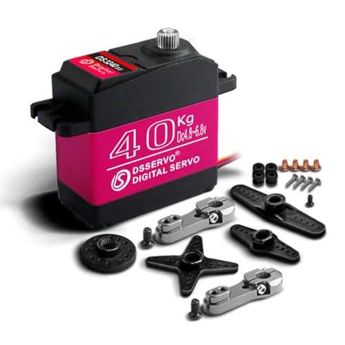 40KG Servo Motor High Torque RC Servo Motor Waterproof for 1/8, 1/10, 1/12 Scale Cars and DIY Projects (270 Degree)