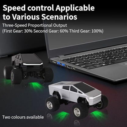 Mini Rc Truck, 1:64 Scale Monster Truck Remote Control Car with Lights, 2.4Ghz & APP Remote Control, Rechargeable Alloy Shell Mini RC Cars with Lights, Speed/Steering Adjustable (Black) - color: Black