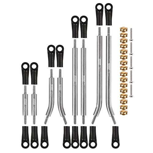 INJORA Steel High Clearance 4 Link for SCX24 Gladiator Power Wagon (Silver) - color: Silver