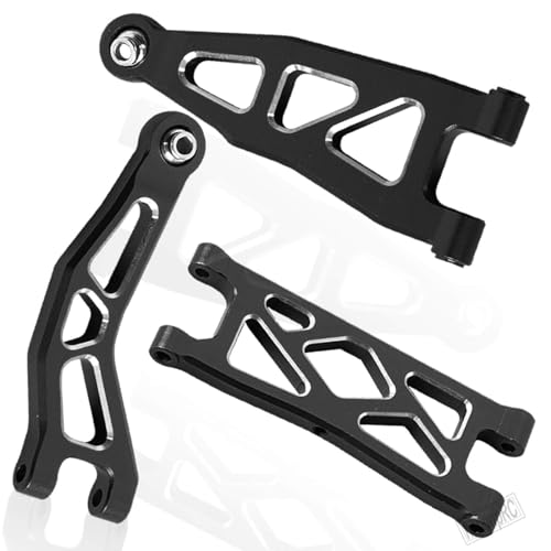 Aluminum Front Rear A Arms Upgrades Part for 1/18 Granite Grom Mega 380 Brushed 4x4 Monster Truck RTR,Alloy Front Rear Suspension A Arms Hops Up,8PCS,Black - color: Black(8pcs)