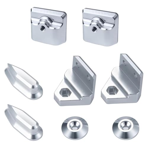 RC Cars Crawler Parts Compatible with Limitless 1/7 RC All-Road RC Crawler Car Upgrade Parts Metal Tail Fins RC Car Tail Wing Mount Set(Silver) - size: Silver
