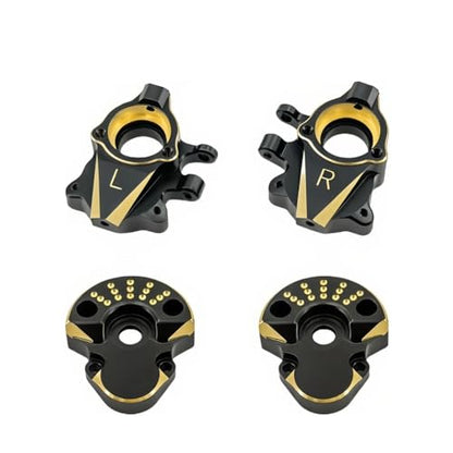 Coating Brass Steering Knuckle and Front Outer Portal Housing 68.7g Black for Redcat Ascent-18 Rc Car Upgrade Parts Crawler Accessories 1/18