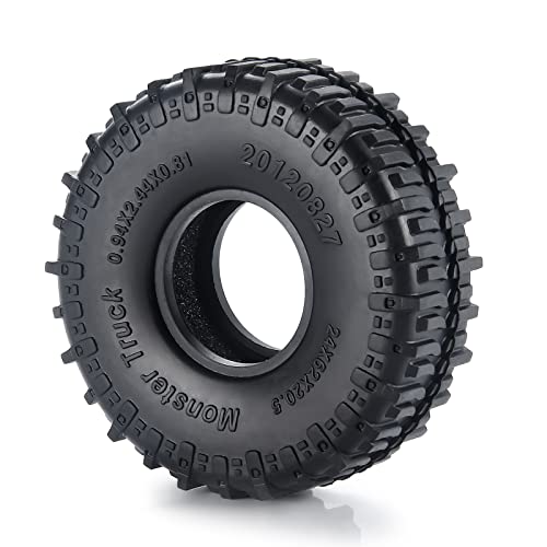MOHERO 4PCS 1.0" Mud Grappler Rubber Tyre 1.0 Wheel Tires 62 * 22MM for Axial SCX24 90081 AXI00001 002 004 005 006 RC Crawler Car (A Style) - color: C-a Style