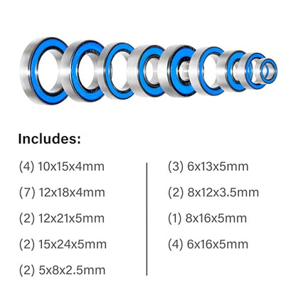 for Traxxas Maxx 4S (V1 and V2) 89086-4 - (27 Pcs Bearing Kit)