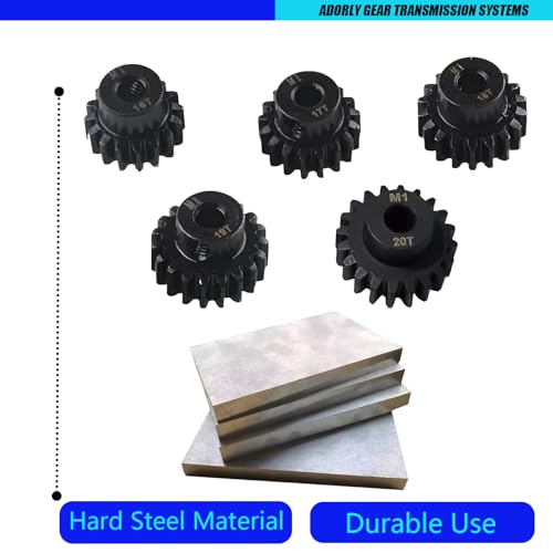 Steel M1 Pinion Gear 16T 17T 18T 19T 20T 5mm Motor Gears for Arrma 6s 8s Spur Gear Kraton Notorious Talion Fireteam Typhon Redcat Shredder