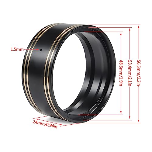 1.9 Inch Brass Internal Beadlock Ring Clamp Ring 104g/pc Heavy Wheel Counterweight Fits 1.9" Wheel Rim for 1/10 TRX4 TRX6 Axial SCX10 Pro 90046 Capra Redcat GEN7 GEN8 VS4-10 RC Crawler Car (Black)