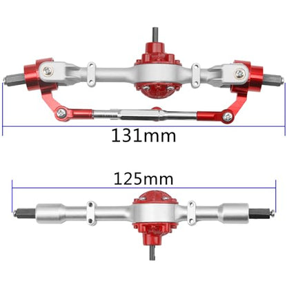 Metal Front & Rear Portal Axle Set Upgrades Parts Compatible with WPL C14 C24 C34 C44 B14 B24 1/16 RC Car (Silver) - color: Silver