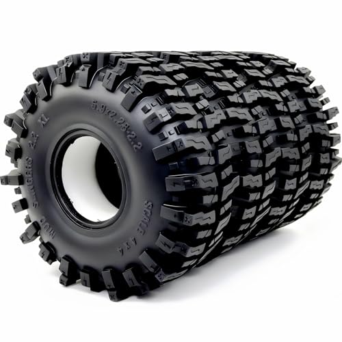 5.9'' Tall RC 2.2 Crawler Tires Mud Slingers XL T8 4-Pack | 2.2'' mud terrain tyre, For 1/10 Crawlers off-road rock crawling RC vehicles Upgrades, HS701805 - style: T8 ( Soft )