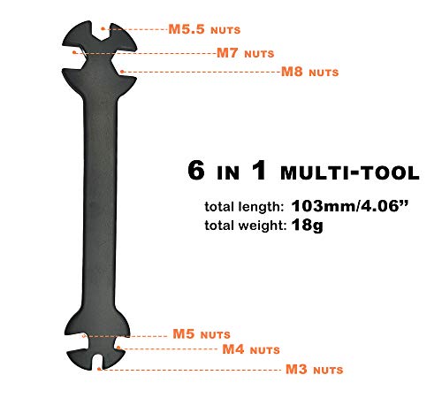 RC Multi-Function Turnbuckle Wrench & Cross Wrench for RC Repair Work | Steel RC Car Multi-Function Tool - 6 in 1 Special Wrench 3/4/5/5.5/7/8MM with Cross Wrench for 1/8 1/10 1/12 1/14 1/16 Cars