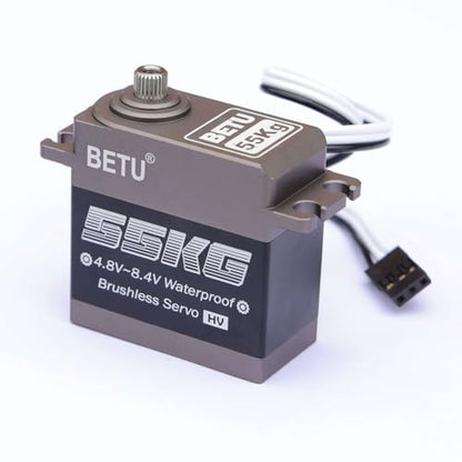55kg Brushless Servo, Waterpoof and High Speed Servo | RC Servo Compatible with 1/5, 1/6, 1/8, 1/10 RC Car/Robot/Boat/Airplane
