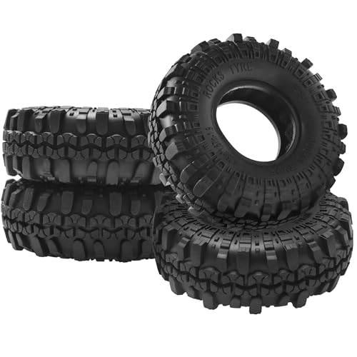 ShareGoo RC 1.9" Crawler Tires Rubber Mud Tires OD 108mm Compatible with Axial SCX10 Redcat Gen8 D90 Traxxas TRX4 MST 1/10 RC Crawler Car (108 * 40mm) - size: 108 * 40mm