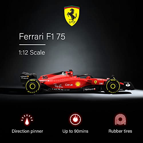 Voltz Toys Authentic Licensed 1:12 Ferrari F1 75 Remote Control Car - F1 Collection RC car Series for Kids and Adults - 2.4GHz RC Car for Gift (1:12 Ferrari F1 75) - color: 1:12 Ferrari F1 75
