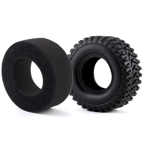 4Pcs MORFUM Rubber 2.6" Crawler Mud Terrain Tires Super Grip Super Soft Sticky Tires 136mm Tall 2.6in Crawler Tires Compatible with Axial RBX10 MJX H8H MK07 KM4 1/7 1/8 1/10 Crawler Car