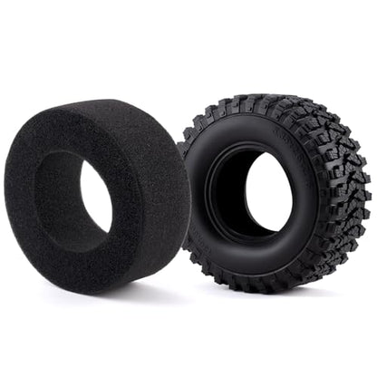 4Pcs MORFUM Rubber 2.6" Crawler Mud Terrain Tires Super Grip Super Soft Sticky Tires 136mm Tall 2.6in Crawler Tires Compatible with Axial RBX10 MJX H8H MK07 KM4 1/7 1/8 1/10 Crawler Car