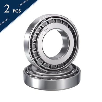 2 Pack 30208 Tapered Roller Bearing Cone and Cup Set | 40mm Bore 80mm OD 20mm Cup Width, Chrome Steel Wheel Bearings, ABEC-3 - size: 30208