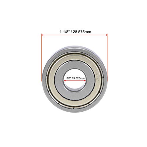 uxcell 1614ZZ Deep Groove Ball Bearing 3/8-inchx1-1/8-inchx3/8-inch Shielded Z2 Lever Bearings 10pcs - size: 3/8"x1-1/8"x3/8"
