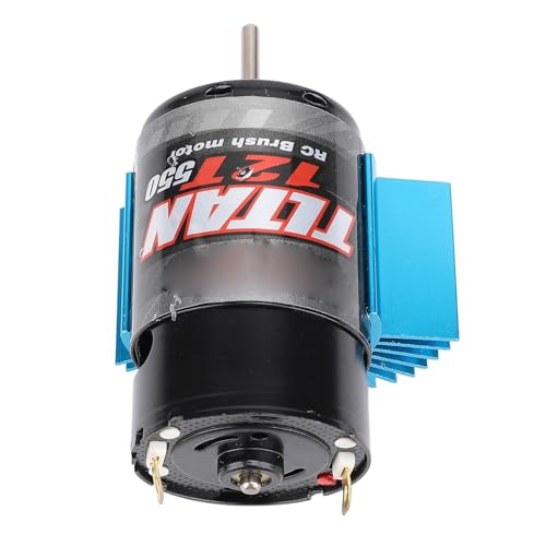 Keenso RC Car Motor, 550 Brushed Motor with Aluminum Copper Build and Blue Heat Sink, 1 8in Shaft Replacement for 1 10 RC Crawler for Axial SCX10 HPI JL 90046 (12T) - size: 12T