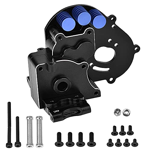 Globact Aluminum Transmission Case Gearbox with Aluminum Motor Plate and Arm Mounts Upgrade Parts for Traxxas Slash 2WD Rustler Stampede Bandit 1/10 RC Car (Replace of 3691) | Aluminum Gearbox Halves for Traxxas Slash 2WD Rustler Stampede Bandit F-150 (Re
