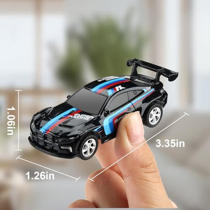 SASBSC Mini RC Toy Cars for Boys Kids Adults, 2.4GHz APP Remote Control Car with Lights and 3 Speed Modes, 1/64 Race Toy Car Rechargeable for Boys Ages 5-7 8-12,Birthday Gifts for Kids - color: Black