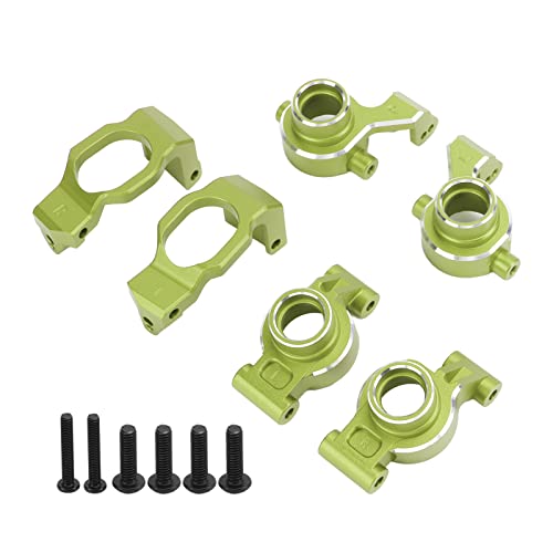 RC Rear Axle Hub Set, Durable Aluminum Alloy Minimizes Backlash and Friction, Steering Cup for 1/10 Scale RC Cars, for RC Enthusiasts Racers Off-Road Racing and Hobbyist Builds - color: Green