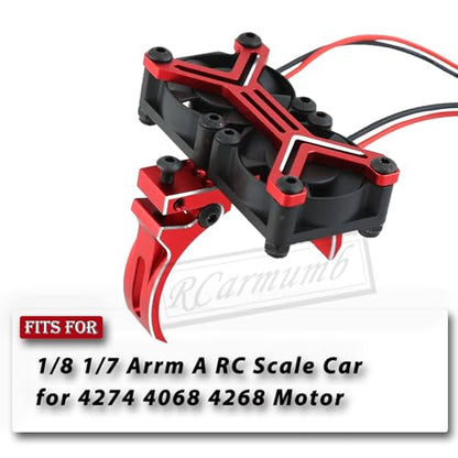 Motor Cooling Fan Upgrades Part for 1/8 1/7 Arrm a RC Car,Brushed Brushless 20000 RPM High Speed 30mm Cooling Fan Heatsink with 40-42mm Adjustable Mount for 4274 4068 4268 Motor,Red - style: red(2w RPM)