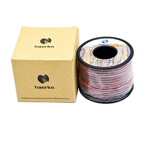 Haerkn 20 awg Silicone Electrical Wire Cable 2 Cores 100ft Spool | 20 Gauge Soft and Flexible Hook Up Oxygen Free Stranded Tinned Copper Wire - style: 20awg-100FT