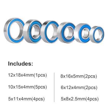 21Pcs Ball Bearings Kit for Traxxas Slash Stampede Rustler Hoss 4x4 VXL 1/10 Short Course Truck Upgrade Parts