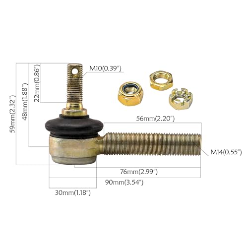Zarko Front Suspension Assembly Kit for ATV Quad Go Kart Buggy 110cc 125cc 150cc, A-Arm Suspension Set with Steering Spindles, Tie Rod Ends and Shock Mount Brackets for Off-Road Go Cart Replacement