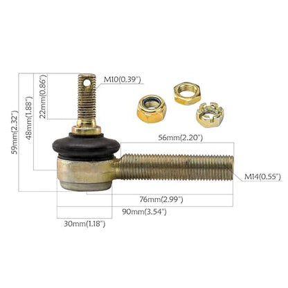 Zarko Front Suspension Assembly Kit for ATV Quad Go Kart Buggy 110cc 125cc 150cc, A-Arm Suspension Set with Steering Spindles, Tie Rod Ends and Shock Mount Brackets for Off-Road Go Cart Replacement
