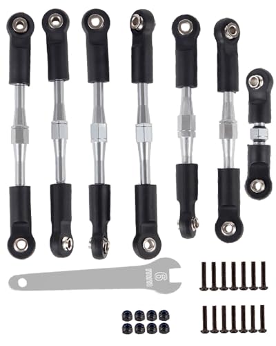 Adjustable Turnbuckles Upgrades Part for 1/10 Slash/Rustler/Stampede/Bandit VXL 4WD, Adjustable Turnbuckles Camber Links Toe Link,7PCS Silver - color: Silver/7pcs